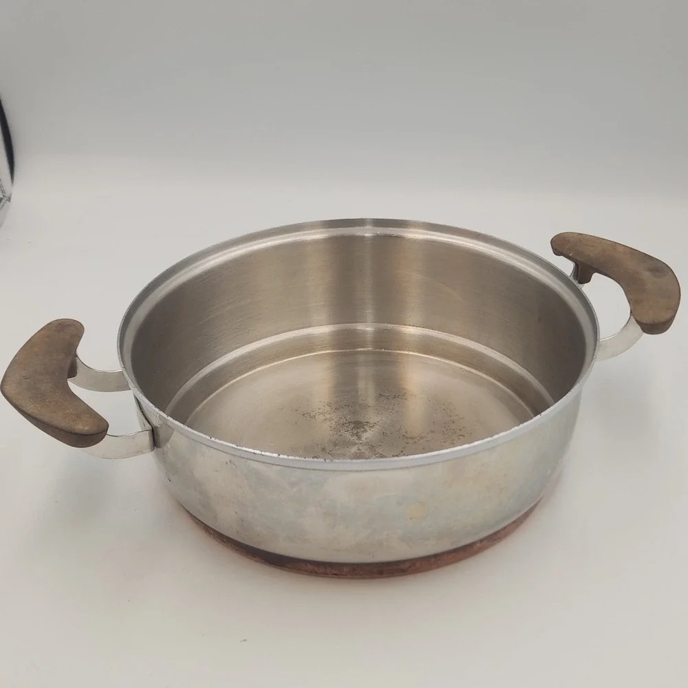 Vintage Presto Pride Stainless Steel Saucepan Copper Bottom A-9 9 Inch